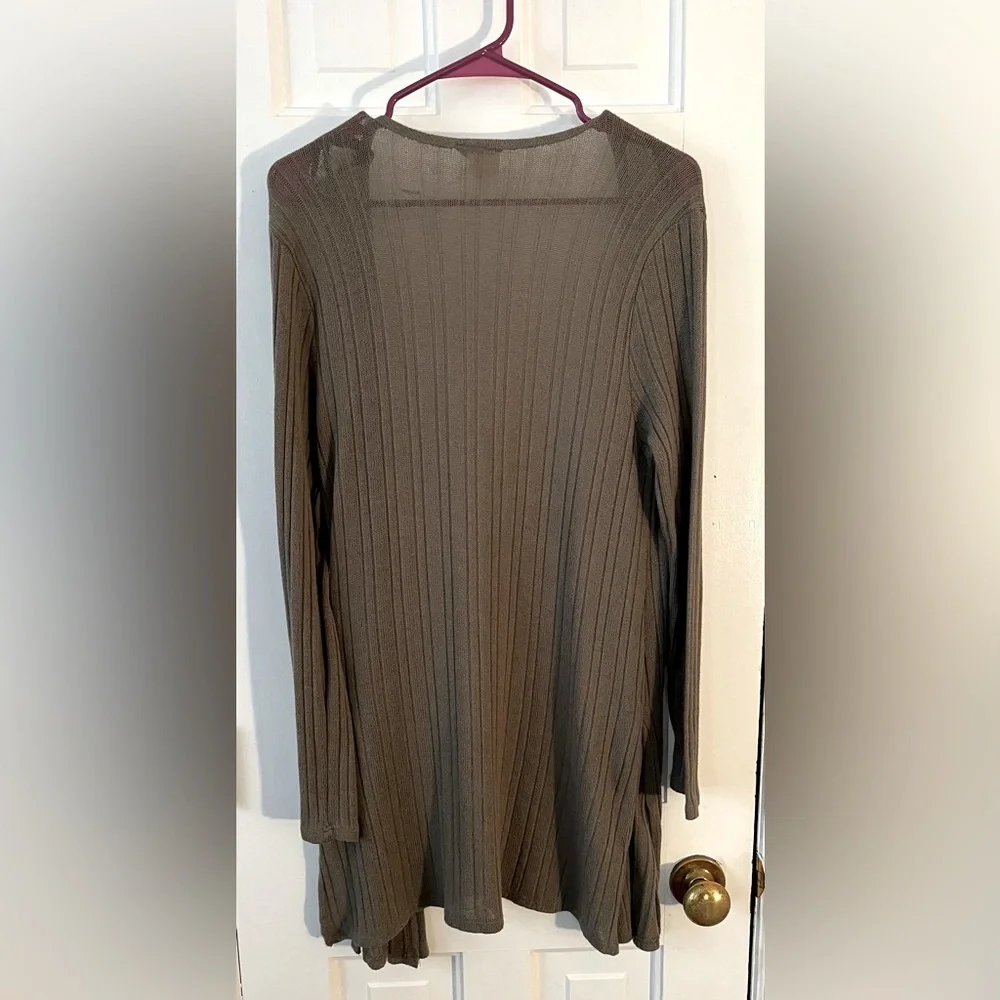 LIVE IN THE MOMENT Women's Lightweight Ribbed Open-Front Cardigan. Size: Large - Picture 2 of 7